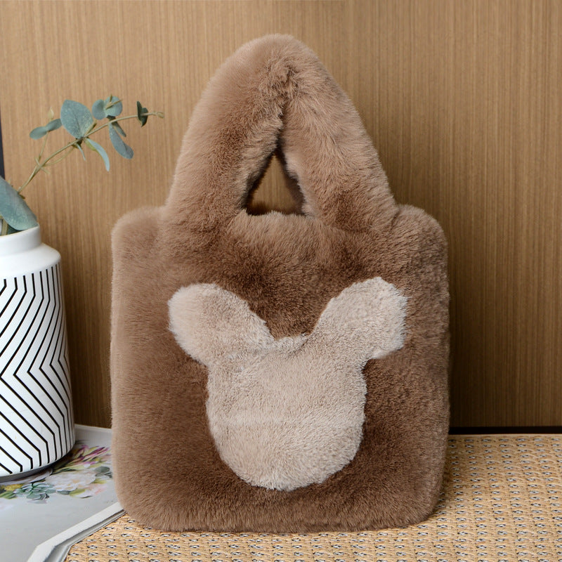 Niche Furry Western Style Cute Mickey Handbags