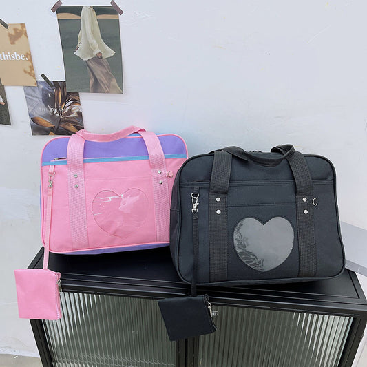 Attractive Portable Love Transparent Cartoon Uniform Shoulder Bags