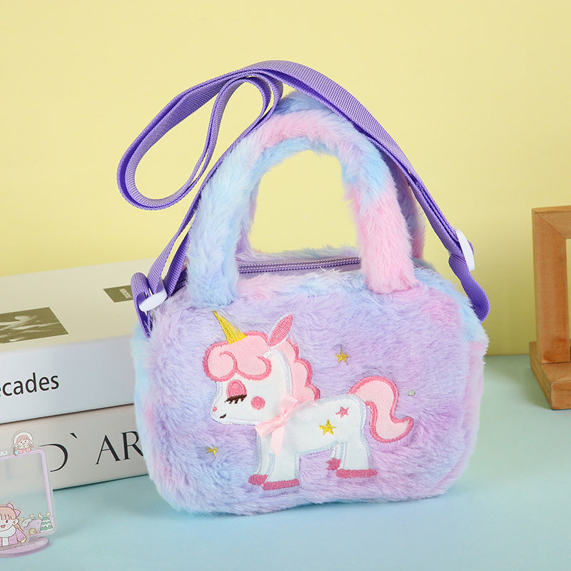 Korean Style Cute Unicorn Plush Cartoon Princess Women's Messenger Bag