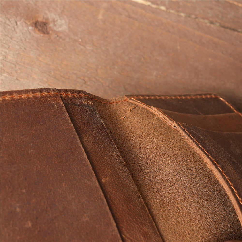 Men's Leather Crazy Horse Driving License Vintage Card Holder