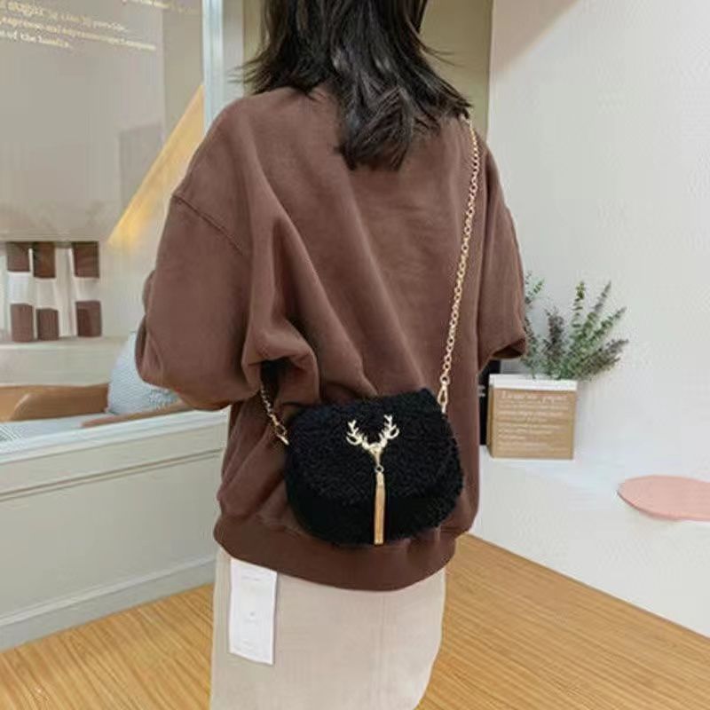 Women's Finished Hand-woven Material Kit Couple Girlfriends Gift Grid Women's Messenger Bag
