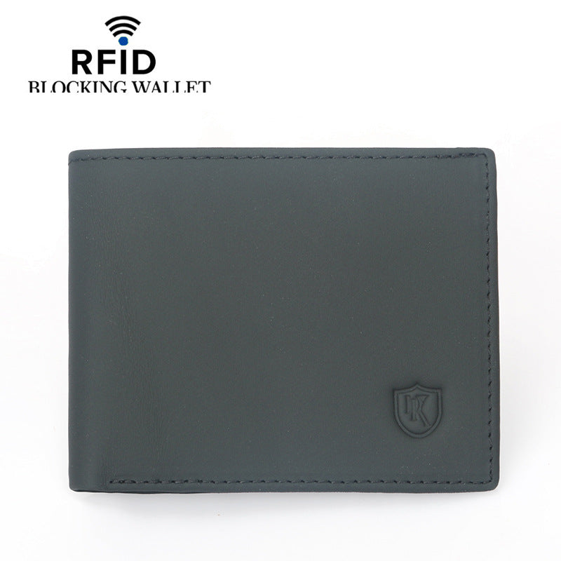 Men's Swiping First Layer Cowhide Korean Style Men's Wallets