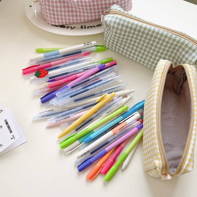 Women's Plaid Mascara Eyebrow Pencil Storage Three-dimensional Makeup Bag