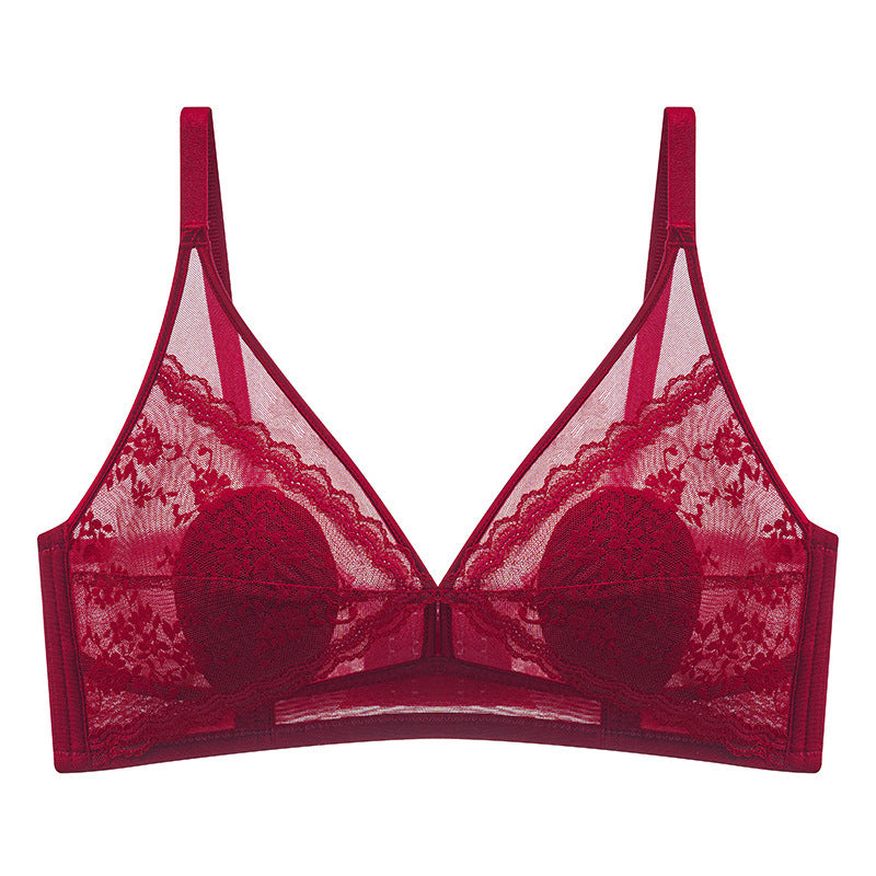 Underwear Big Chest Small Thin Breathable Crystal Glasses Lightweight Bras