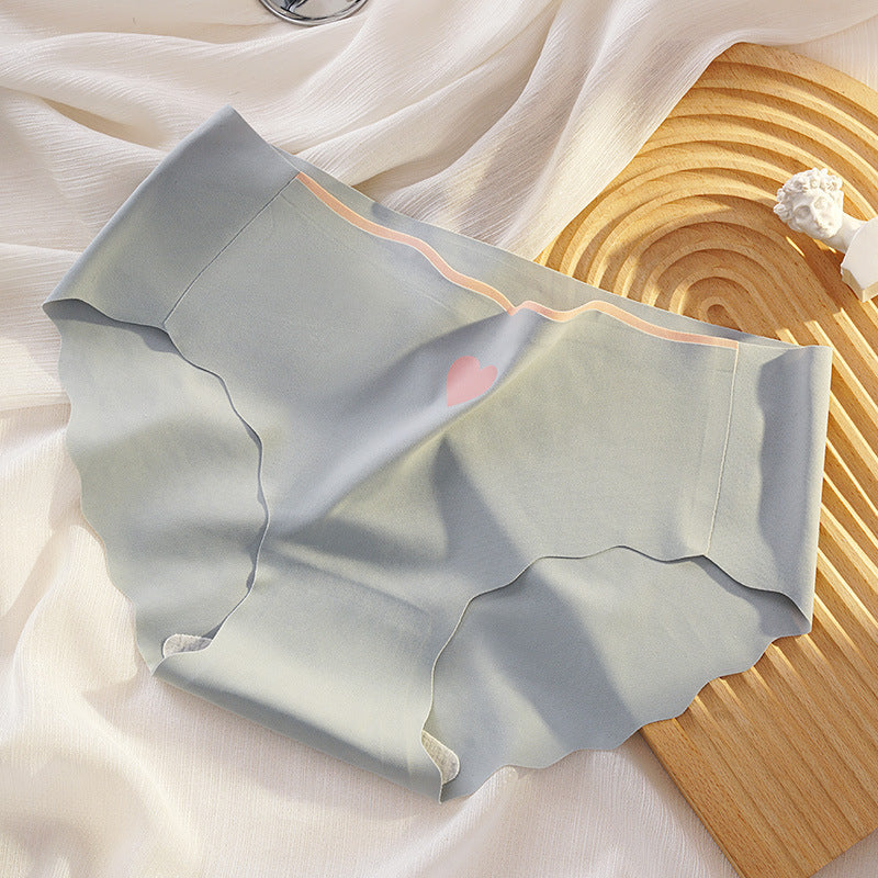 Women's Ice Silk Love Underwear Thin Breathable Purified Panties