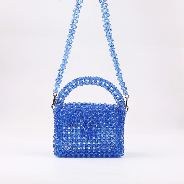 Women's Creative Acrylic Portable Beaded Fashion Weaving Handbags