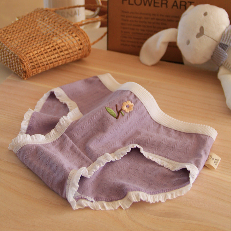 Cotton Antibacterial Crotch Female Comfortable Floral Panties