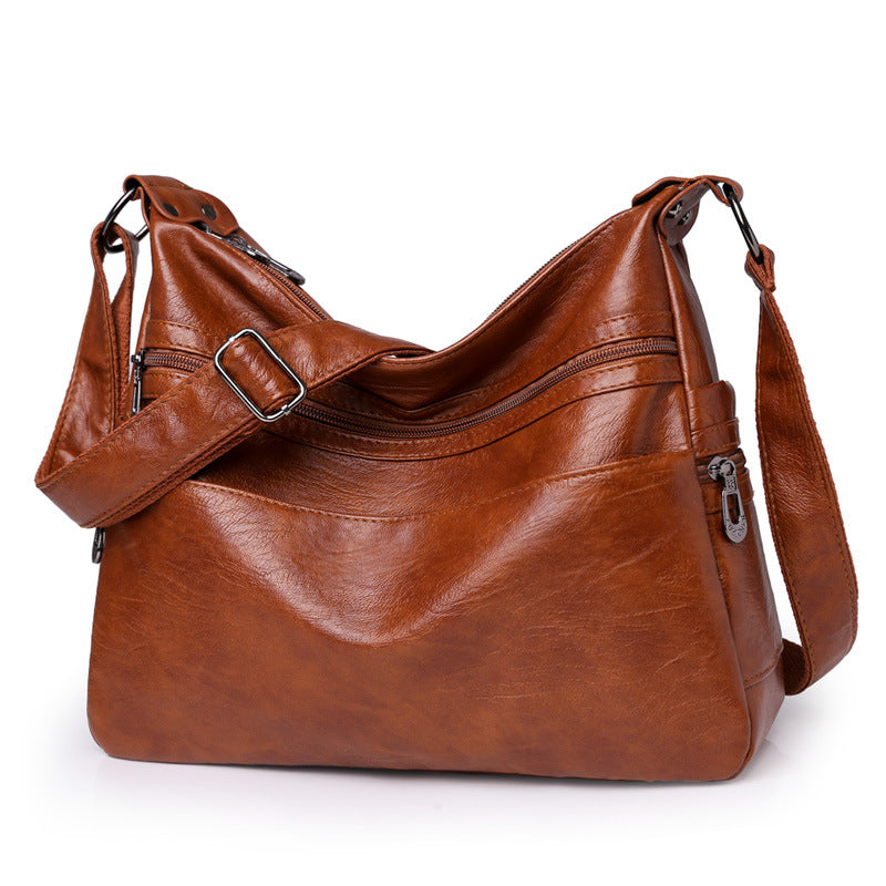 Women's Retro Large Capacity Soft Leather Mother's Bags