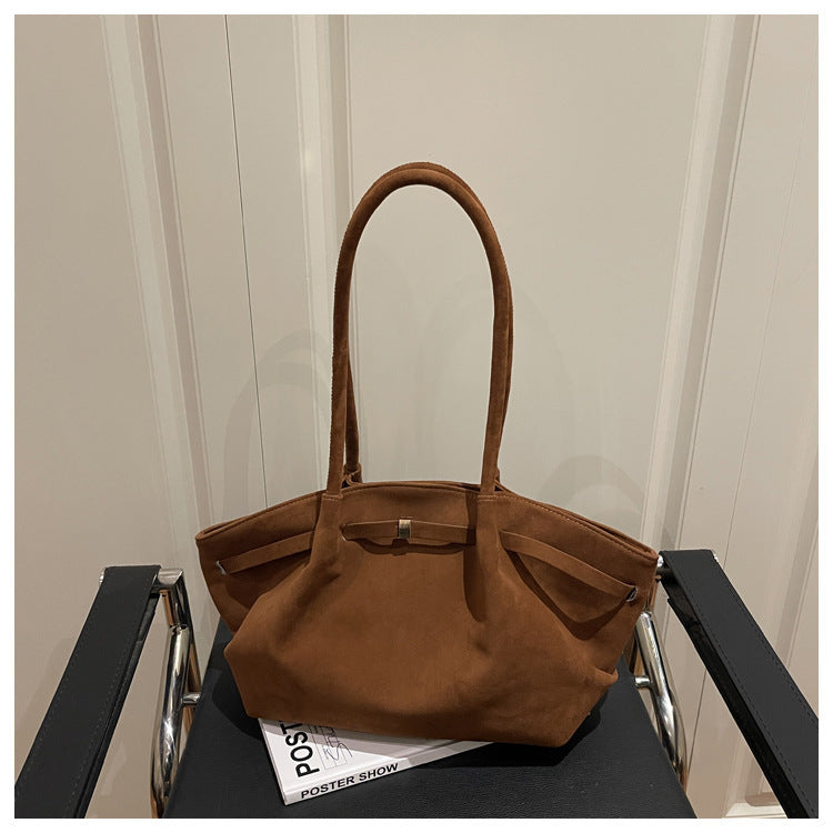 Women's Solid Color Leisure Commute Idle Style Frosted One Women's Shoulder Bag