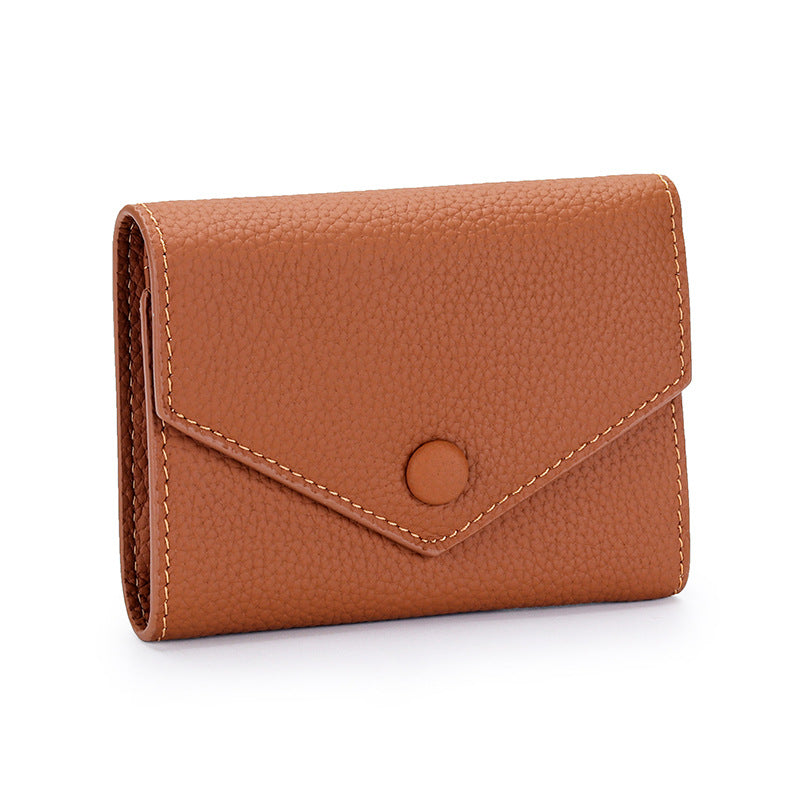 Women's Soft Cowhide Genuine Leather Short Cute Girly Ladies Wallet