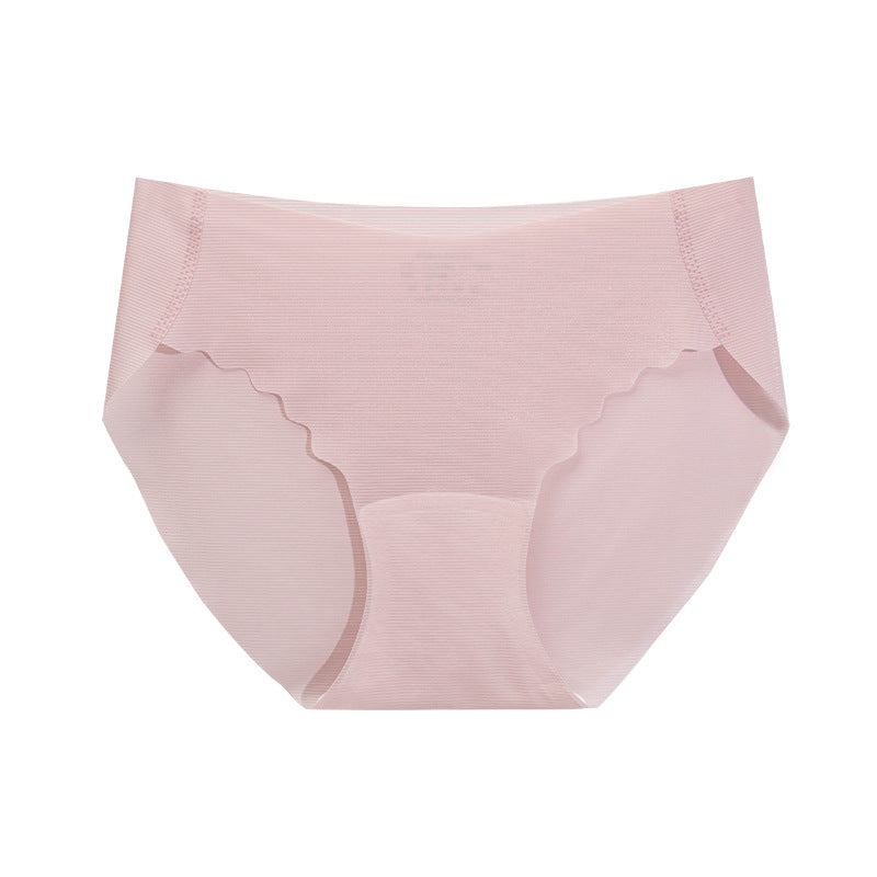 Women's Sexy Antibacterial Crotch Ice Silk Traceless Mid Waist Panties