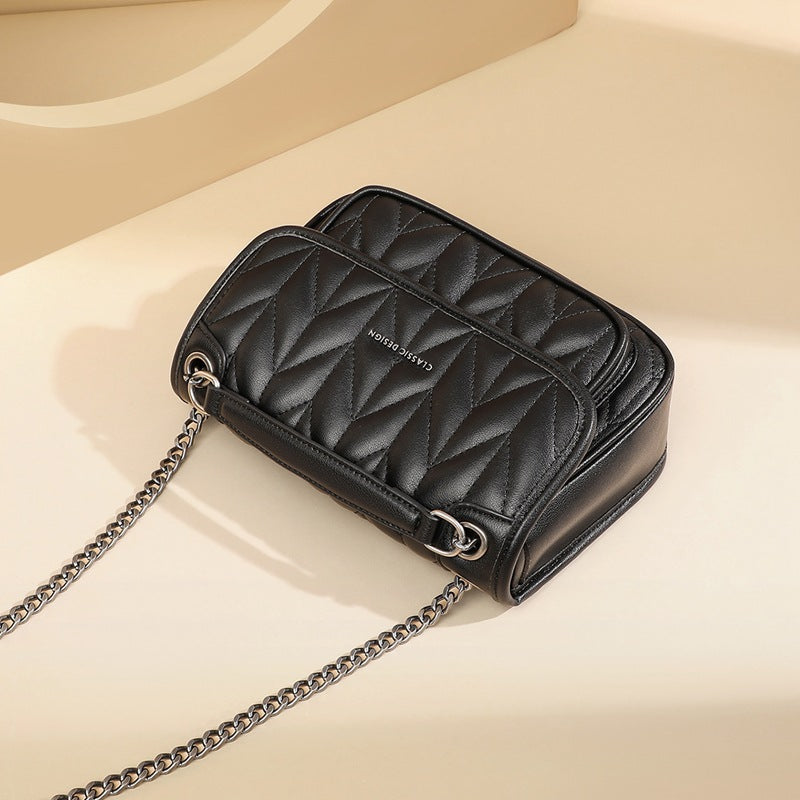 Women's Chain Classic Style Genuine Leather Underarm Bags