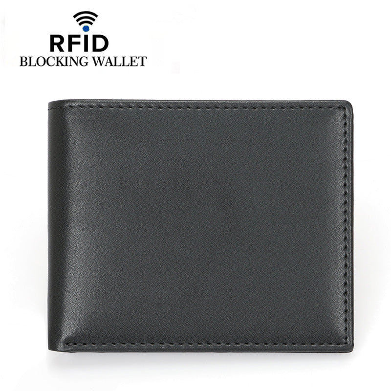 Men's Leather For Man Swiping Multicolor Short Men's Wallets