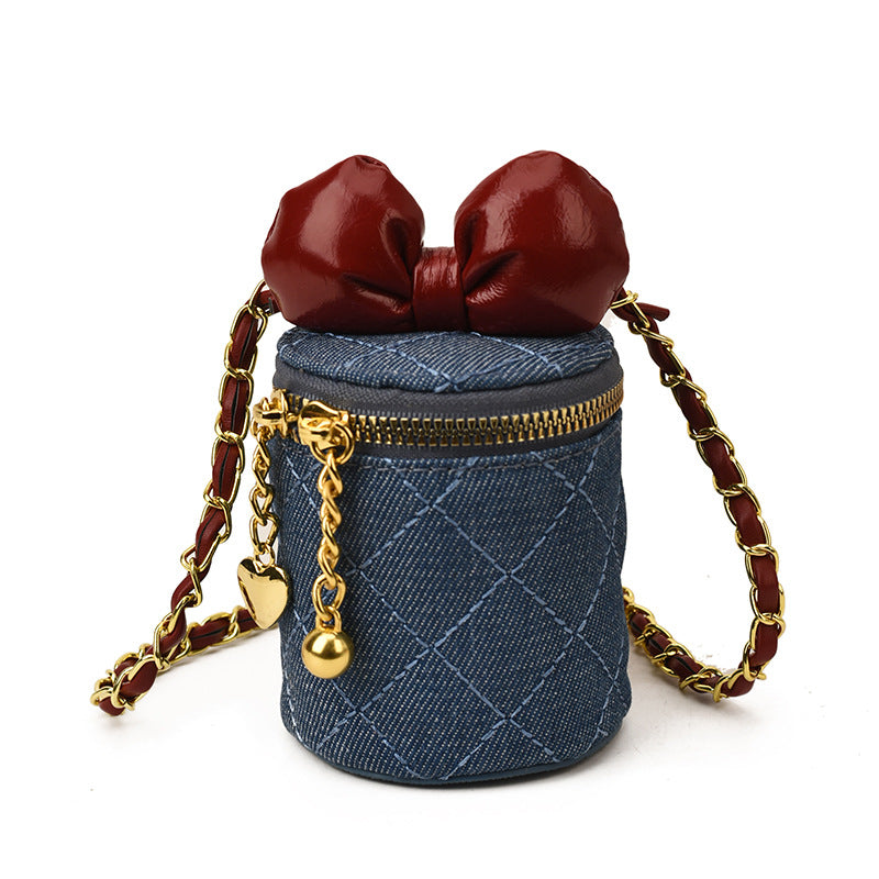Women's Korean Style Cute Bow Niche Rhombus Women's Shoulder Bag