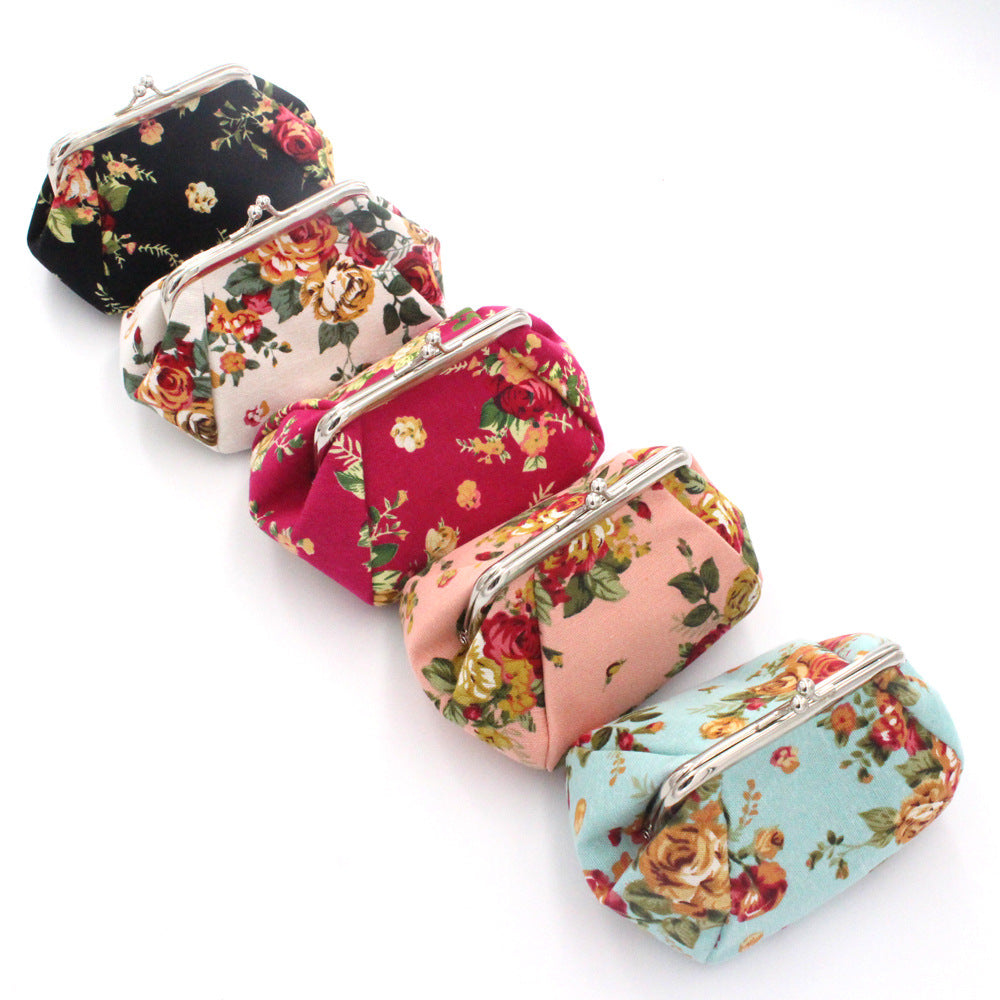 Versatile Women's Creative Canvas Fabric Clutch Coin Purses