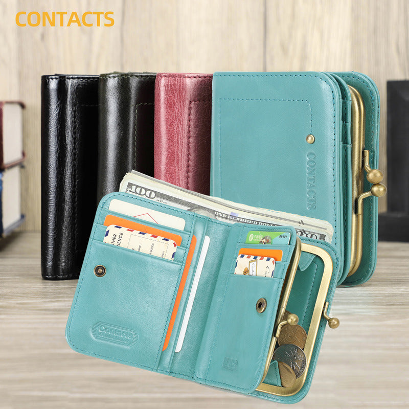 Women's Black Angel Swiping Fashion Metal Iron Ladies Wallets