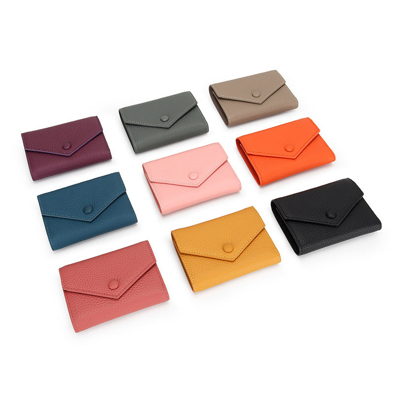 Women's Soft Cowhide Genuine Leather Short Cute Girly Ladies Wallet