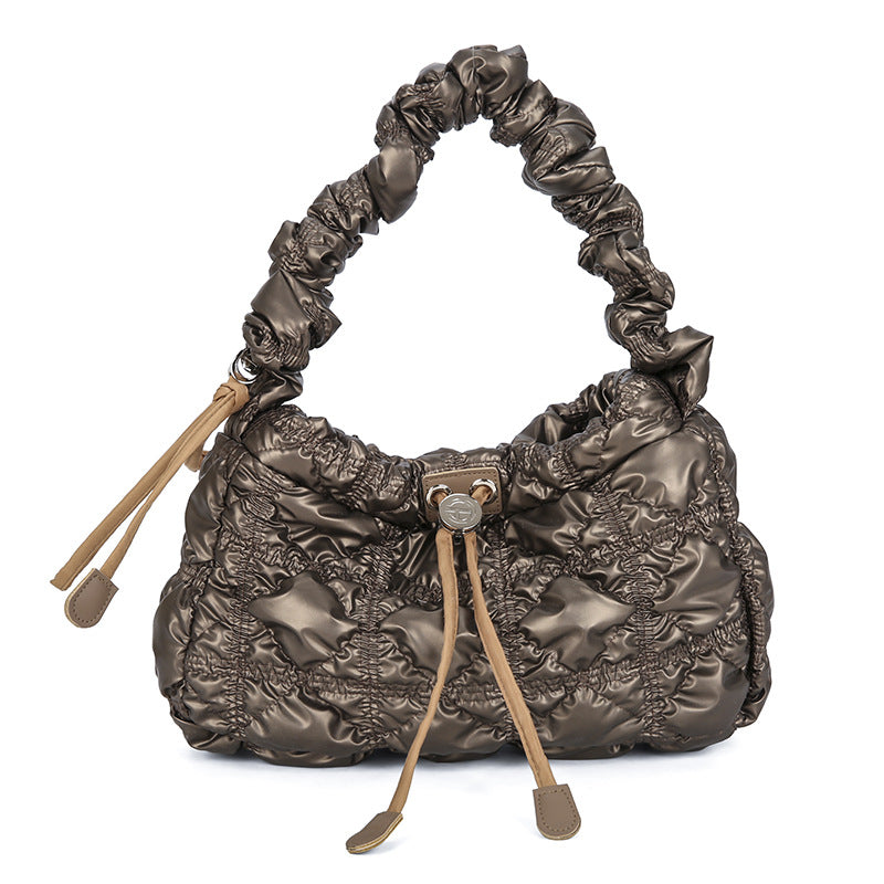 Women's Popular Underarm Stylish Lightweight Idle Style Pleated Cloud Large Bags