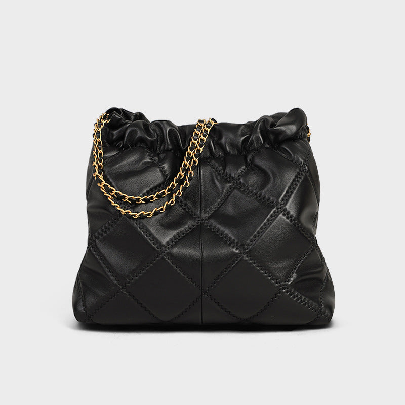 Women's Large Capacity Commuter Leather Chain Portable Bags
