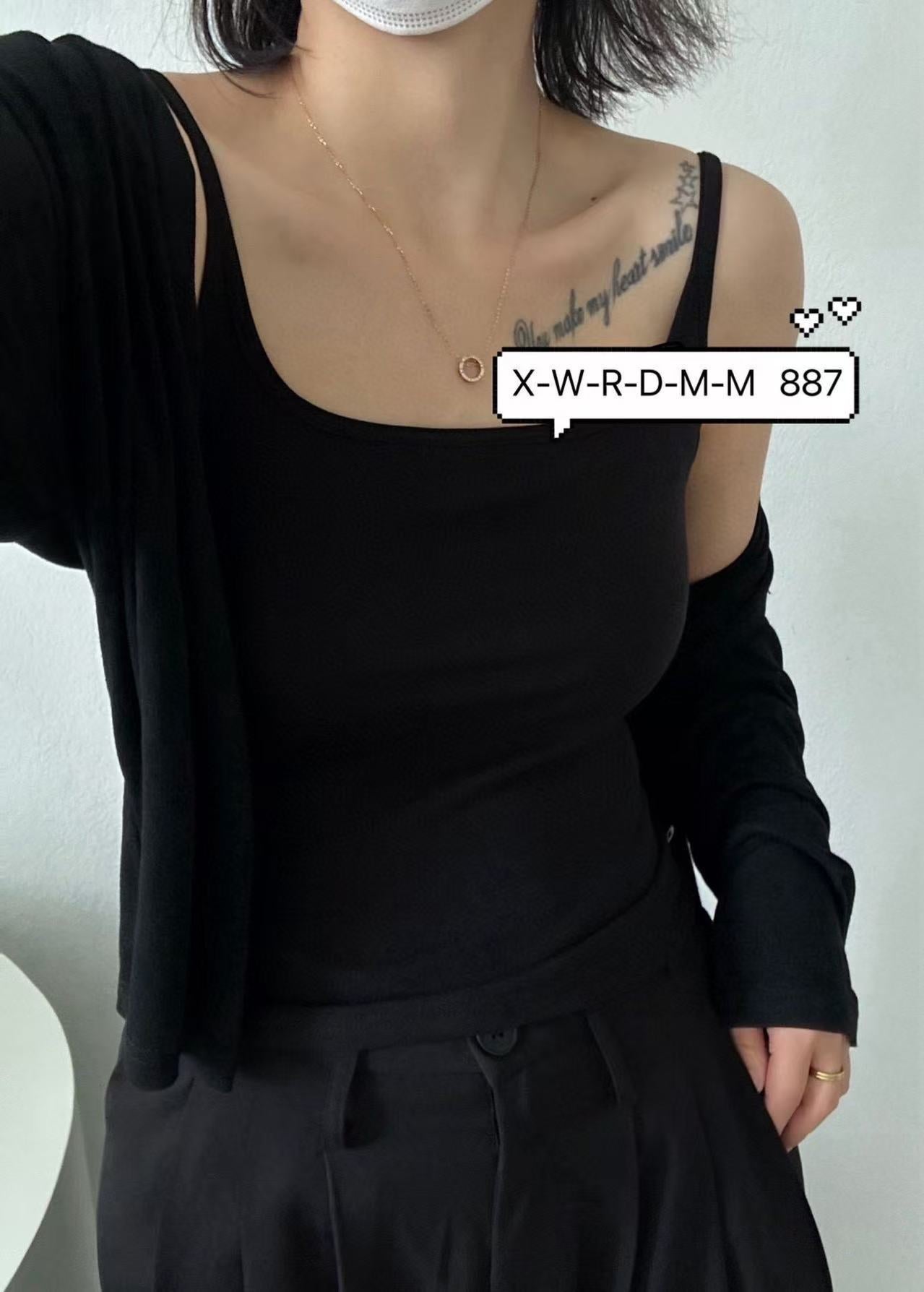 Hanger Long Camisole Fixed One-piece Cup Tanks Camis