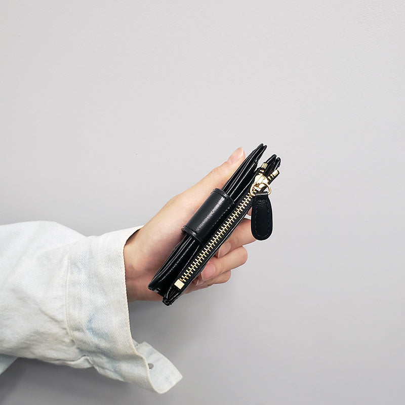 Women's Short Textured Multiple Slots One Female Coin Purses