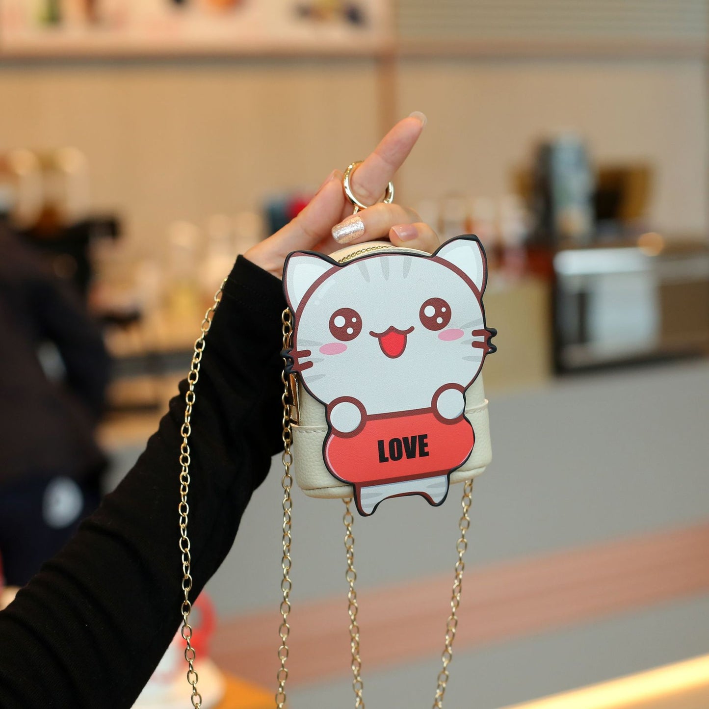 Cute Cartoon Change Chain Strawberry Bear Coin Purses