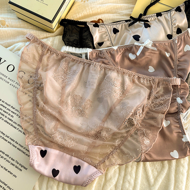 Lace Forged Sweet Large Underwear Wearable Panties