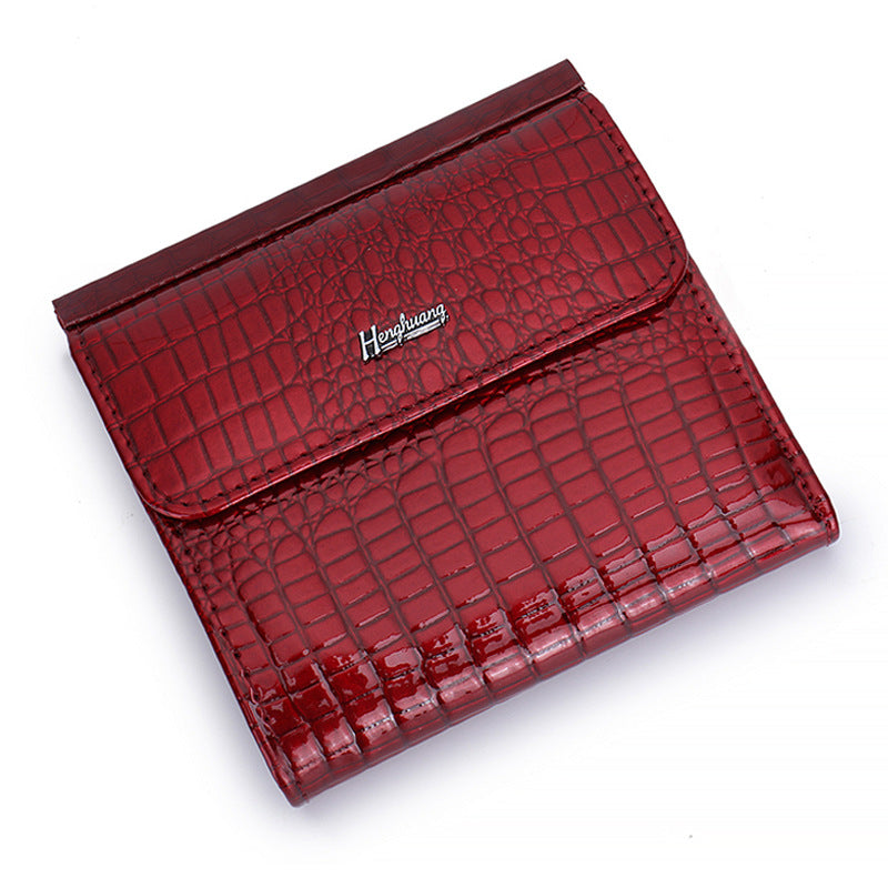 Multifunctional Short Genuine Leather Multiple Slots Ladies Wallet