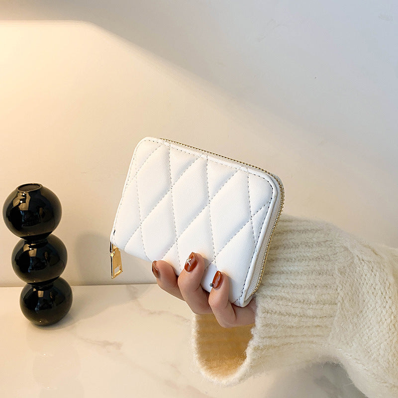 Charming Women's Fashion Embroidery Thread Rhombus Ladies Wallets