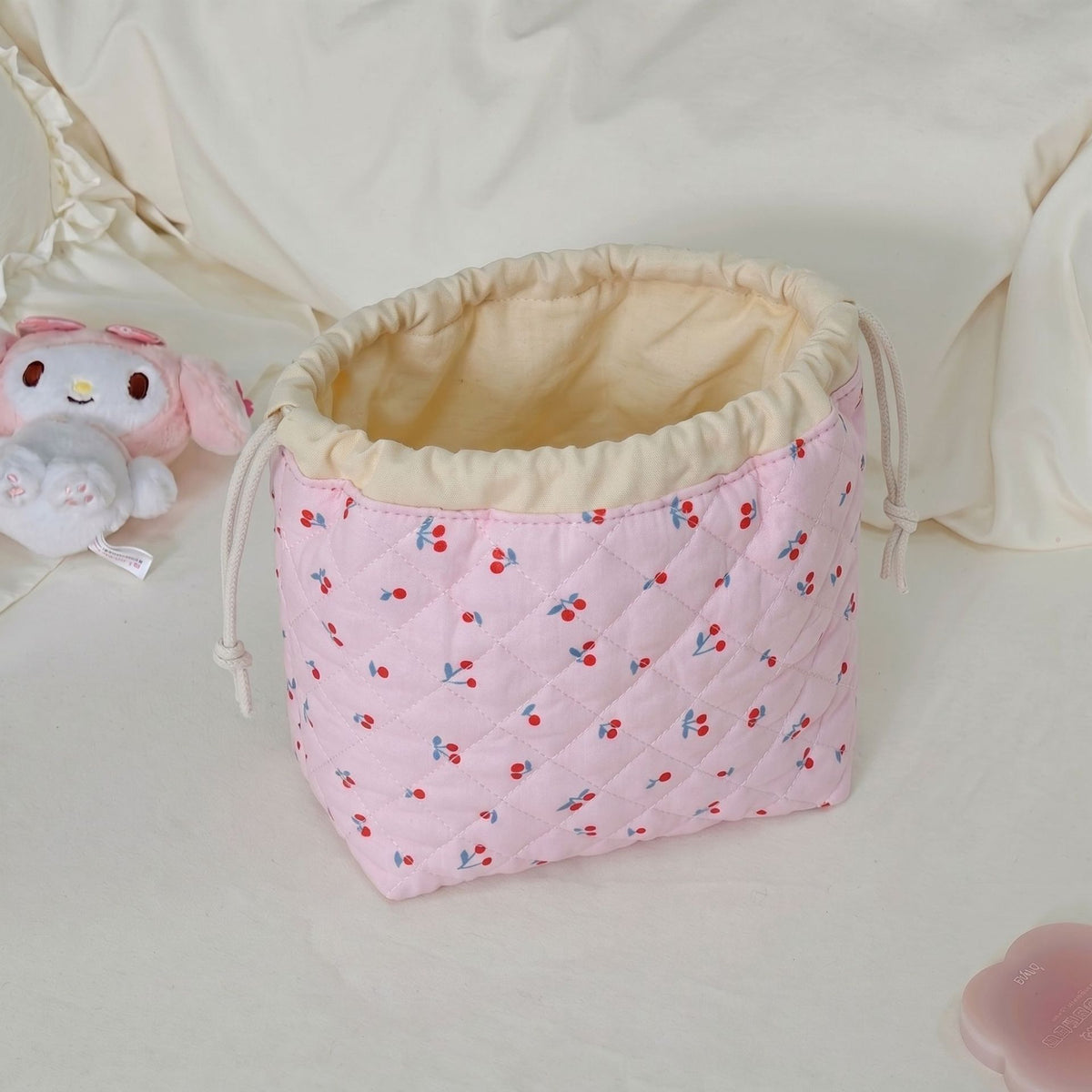 Large Capacity Polyester Drawstring Portable Cosmetics Cosmetic Bags