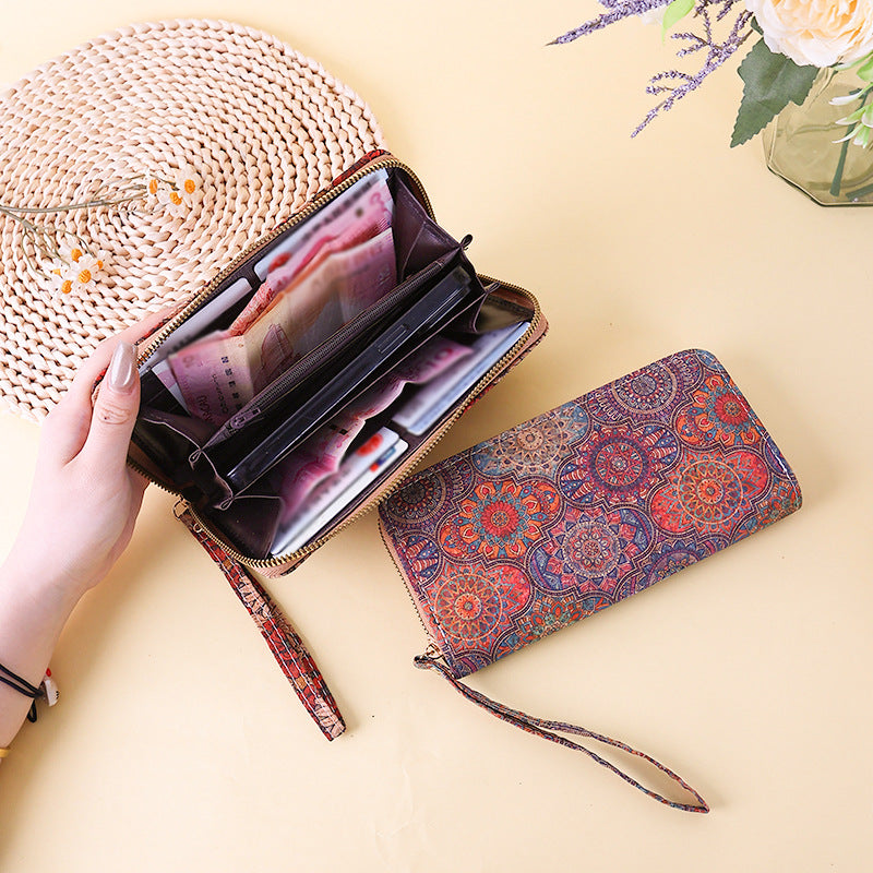 Women's Ethnic Style Pattern Clutch Multiple Slots Ladies Wallet
