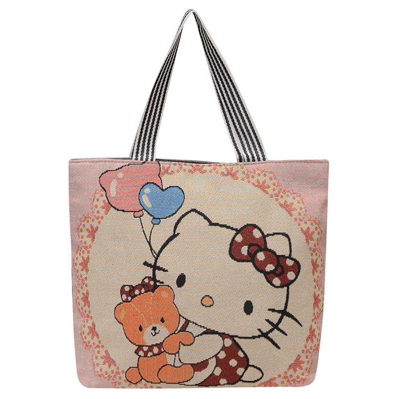 Group Purchase Large Canvas Business Live Cartoon Animal Elephant Shoulder Bags