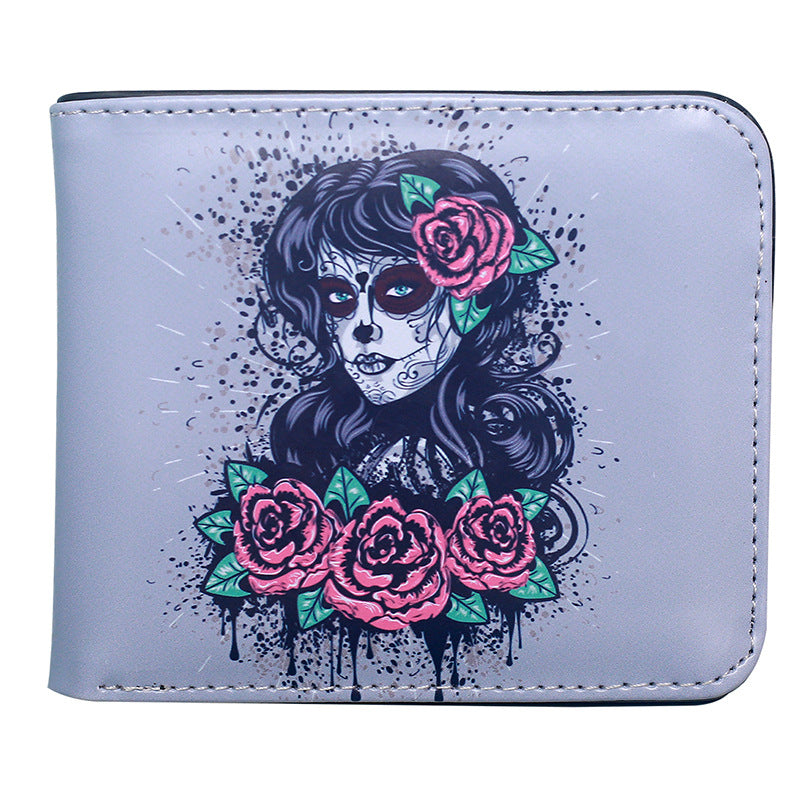 Skull Short Zipper Cartoon Anime To Ladies Wallet