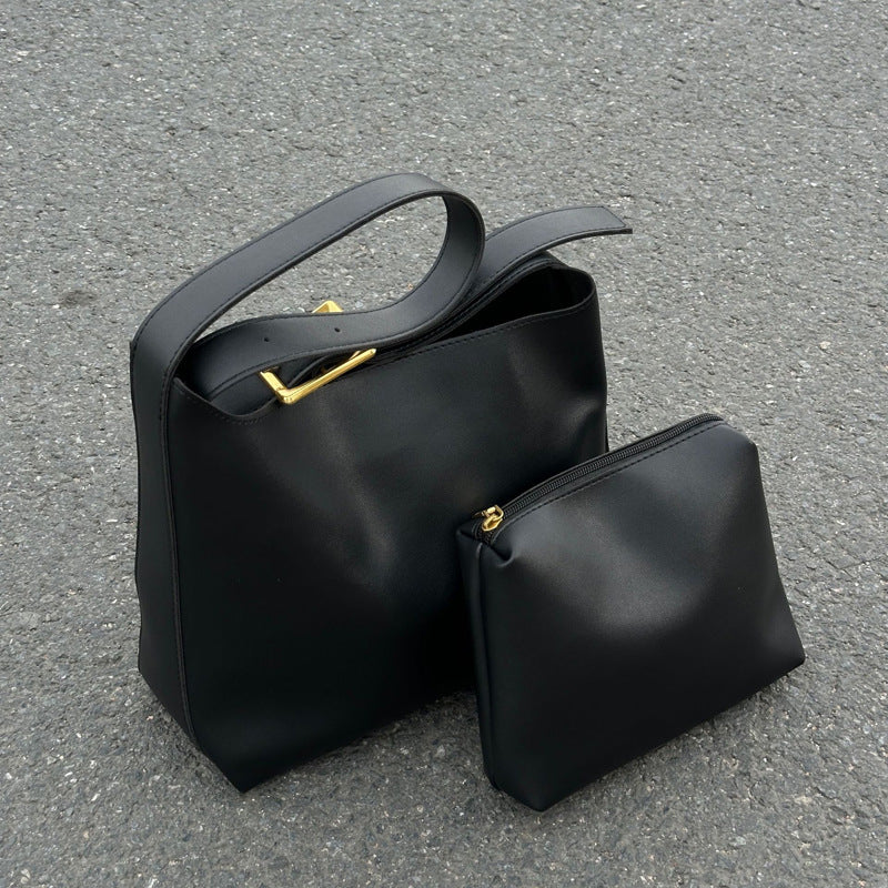 Women's Two-piece Retro Large Capacity Commuter Underarm Tote Bags