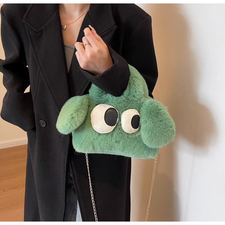 Plush Cute Big Eyes Puppy Oblique Bags