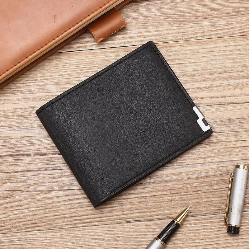 Men's Korean Style Blue Iron Edge Horizontal Vertical Card Holder