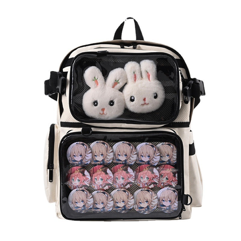 Cartoon Transparent Large Capacity Trendy Detachable Backpacks