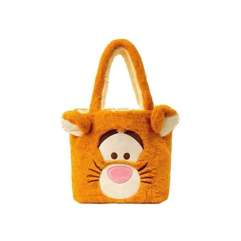 Women's Strawberry Bear Plush Pooh Tigger Double-sided Bags