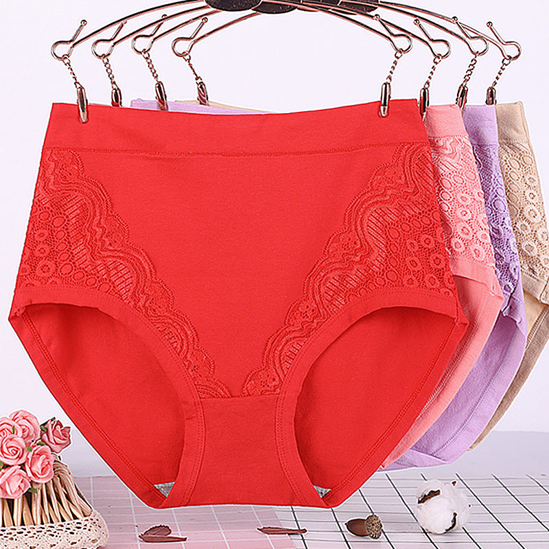 Women's Fat Comfortable Lace Mother Triangle Shorts Panties