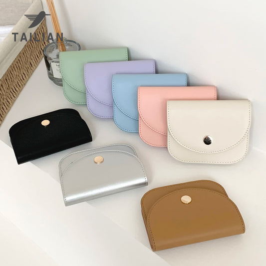 Women's Korean Style Niche Solid Color Sweet Card Holder
