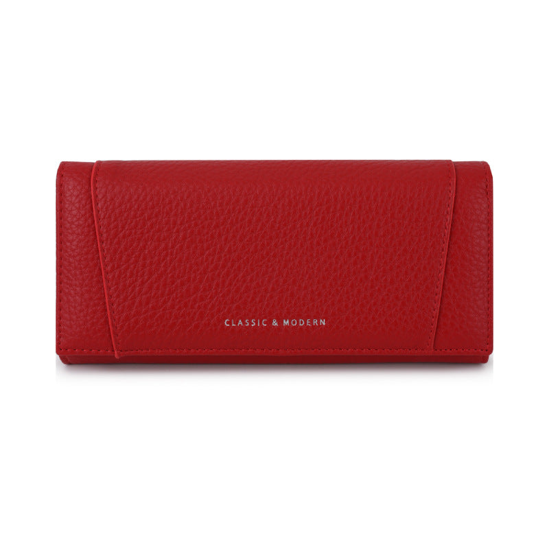 Women's Retro Lychee Pattern Storage Long Stylish Ladies Wallet