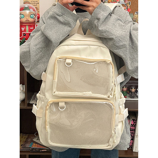 Women's Transparent Bar Badge Cartoon Two-dimensional Comic Backpacks