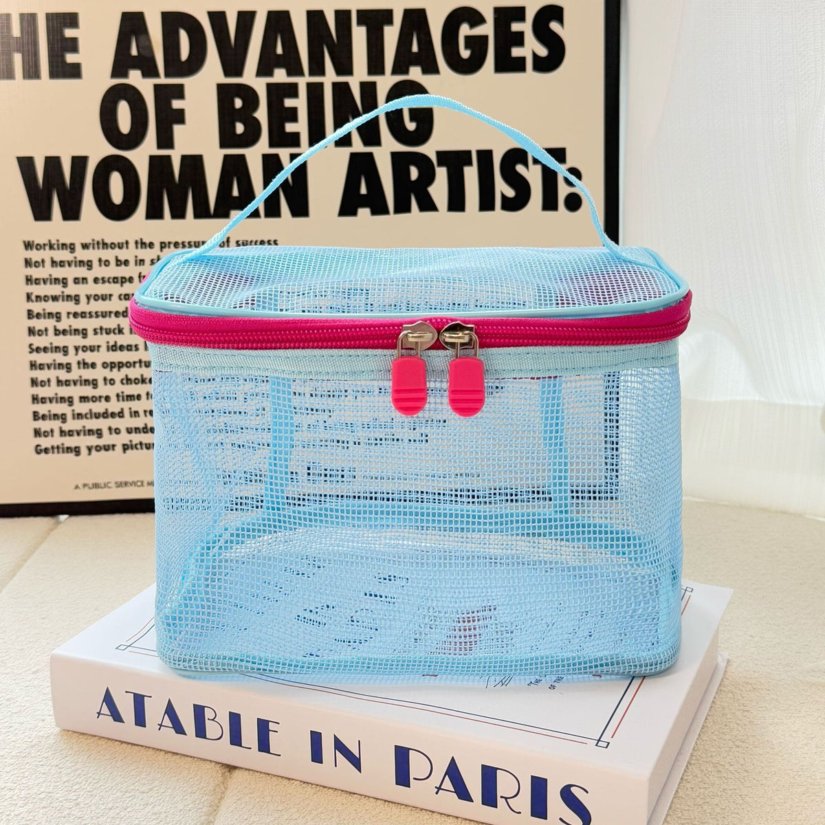 Mesh Large Capacity Portable Storage Wash Cosmetic Bags