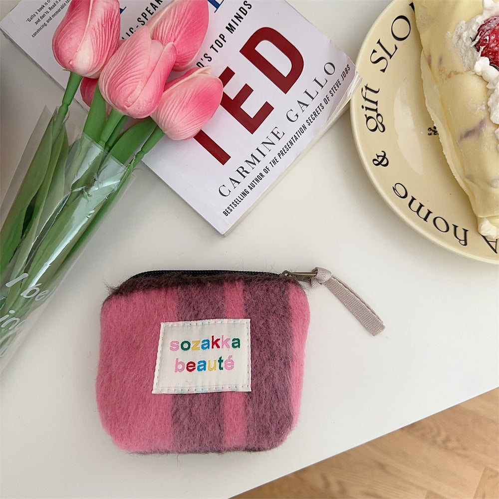 Women's Sized Plush Portable Liner High Cosmetic Bags