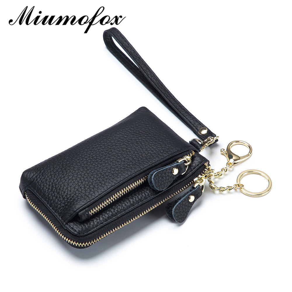Graceful Cowhide Hand Strap Simple Multifunctional Coin Purses