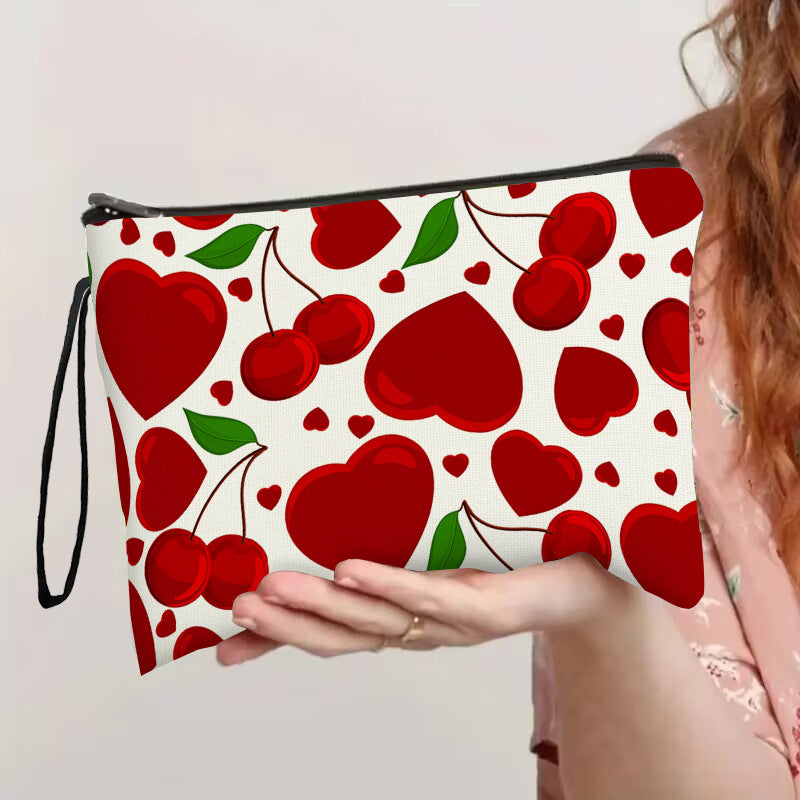 Women's Love Cherry Stationery Pencil Carrying Makeup Bag