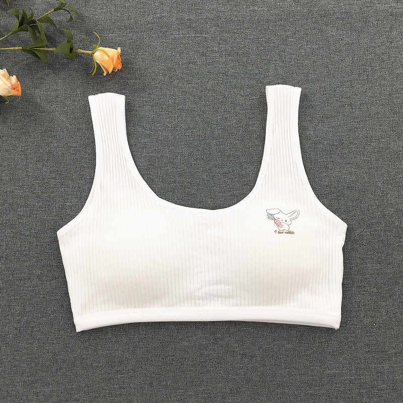 Children's High Junior School Elementary Threaded Cotton Bras
