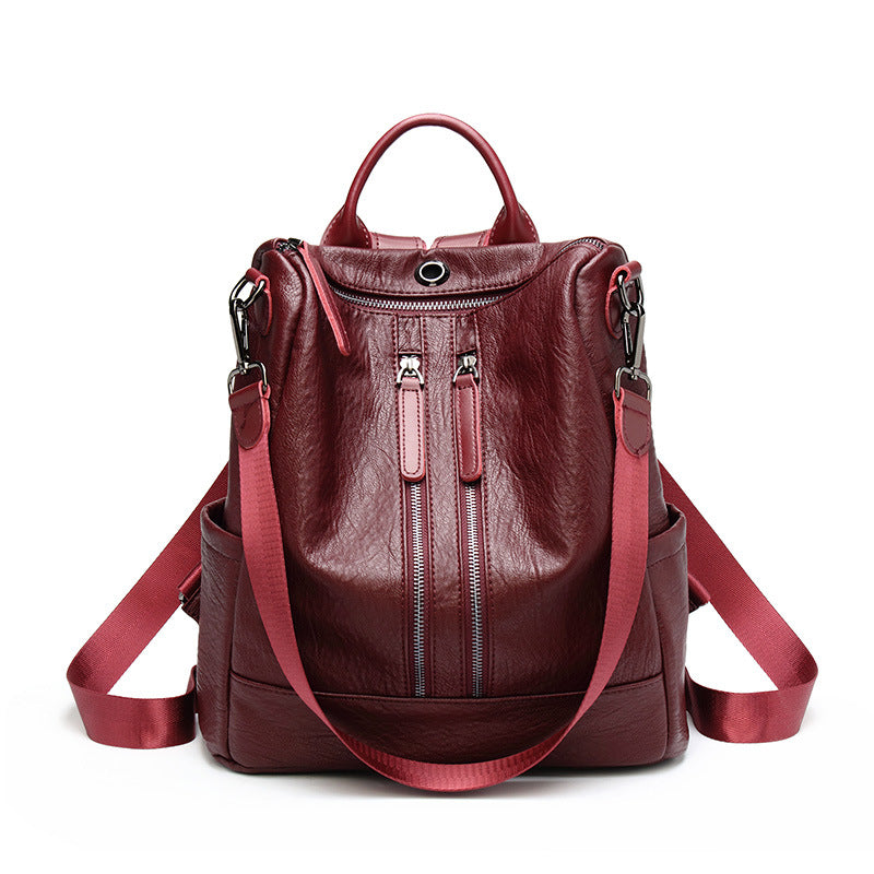 Women's Korean Soft Leather Simple Fashion Backpacks