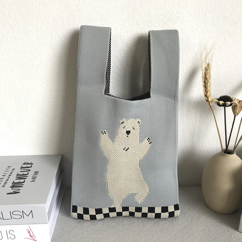 Women's Knitted Wool Vest Version Hand Carrying Handbags