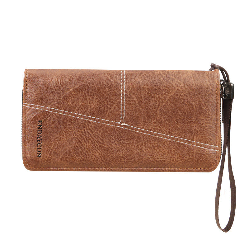 Men's Long Multiple Slots Large Capacity Zipper Phone Bags